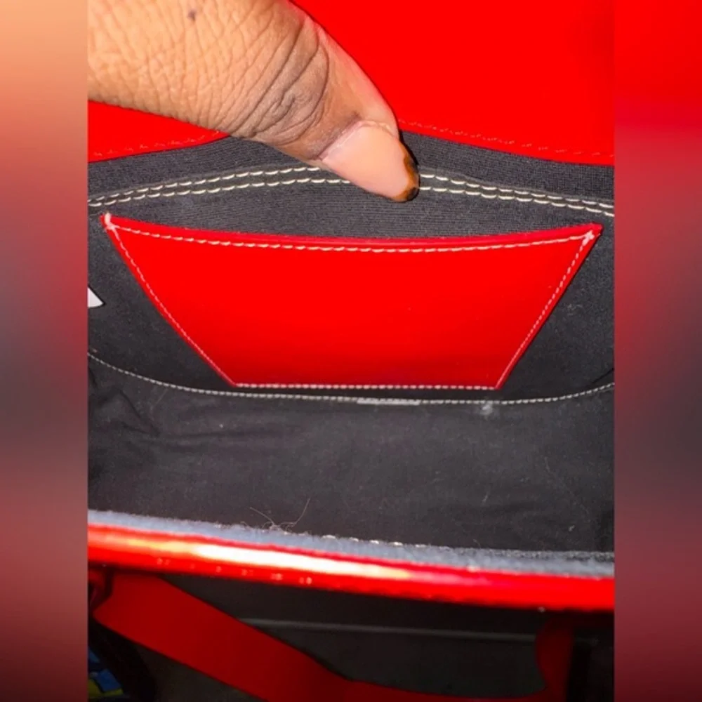 LOW‎ CLASSIC color block Red Leather Crossbody Bag